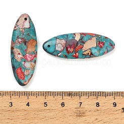 染色合成インペリアルジャスパーペンダント  馬の目のチャーム  サクランボ色  41.5~42x14.5~15x6mm  穴：1.4mm&nbsp;GG-CBAA20A-09D