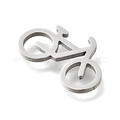 304ステンレスペンダント  自転車チャーム  レーザー切断  変色防止  ステンレス鋼色  12x19x1mm  穴：5.5mm&nbsp;STAS-S178-03P
