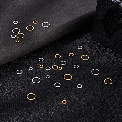 600個 8スタイル 304ステンレススチールオープン丸カン  ラウンド  DIYジュエリー製作用  ゴールデン＆シルバー  4~8x0.8mm  20ゲージ  内径：2.5~4.4mm  75個/スタイル&nbsp;STAS-BBC0008-84