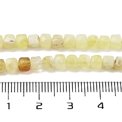 天然石イエローオパールビーズ連売り  多面カット  キューブ  3.5~4.5x3.5~4x3.5mm  穴：0.6mm  約103~106個/連  15.55'~15.75''（39.5~40センチメートル）&nbsp;G-H042-A03-02
