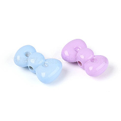 不透明なアクリルビーズ  蝶結び  ミックスカラー  15x25.5x10mm  穴：3mm&nbsp;SACR-T018-15M