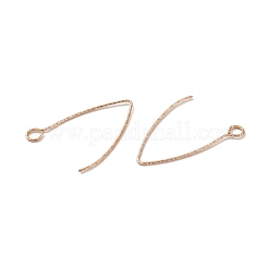 イオンプレーティング(IP) 316 ステンレススチール イヤリング  ピアスフック  水平ループ付き  ローズゴールド  27x17x0.7mm  穴：2.5mm  21ゲージ  ピン：0.7mm&nbsp;STAS-B025-01RG