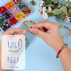 模造人工クリスタルガラスビーズ 2 袋  多面カットキューブ  混合スタイル  ホワイト  6x6x6mm  穴：1.2mm  約100個/袋&nbsp;GLAA-SZ0001-95C-01