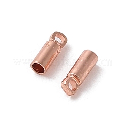 真鍮製コードエンドパーツ  ローズゴールド  6x2mm  穴：0.8mm  内径：1.5mm&nbsp;KK-F768-04RG