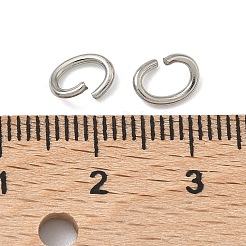 変色しにくい楕円形 304 ステンレススチール オープン ジャンプ リング  ステンレス鋼色  18ゲージ  7x5x1mm&nbsp;STAS-R067-01
