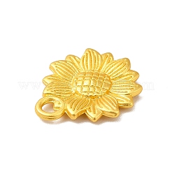 ラックメッキ合金ペンダント  ひまわりチャーム  マットゴールドカラー  18x15x2mm  穴：1.6mm&nbsp;PALLOY-K255-07MG