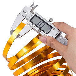 アルミ製ワイヤー  フラット  ゴールド  10x1mm  約16.4フィート（5m）/ロール&nbsp;AW-BC0003-04C-G