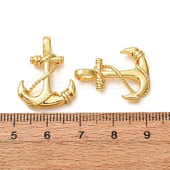 真鍮チャーム  ボートのアンカーチャーム  18KGP本金メッキ  23.5x18x4.5mm  穴：3x4.5mm&nbsp;KK-CBA7142-01G