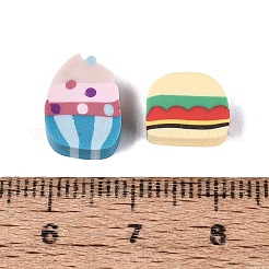 手作り樹脂クレイカボション  ケーキ  ミックスカラー  6x6x4mm  100個/袋&nbsp;CLAY-Q244-06