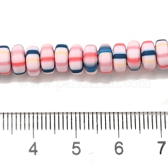 ポリマークレイビーズ連売り  ロンデル  ミックスカラー  6.5~7x3~3.5mm  穴：1.6mm  約116~123個/連  15.55~15.94''（39.5~40.5センチメートル）&nbsp;CLAY-H006-02A