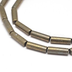 コラム天然黄鉄鉱ビーズ連売り  13x4mm  穴：1mm  約29~30個/連  15.3インチ&nbsp;G-I126-26-13x4mm