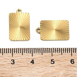304ステンレスペンダント  レイと  イオンプレーティング（ip）  18KGP本金メッキ  長方形のチャーム  17x11x1.5mm  穴：1.2mm&nbsp;STAS-C167-08E-G
