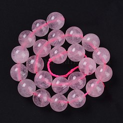 天然石ローズクォーツビーズ連売り  ラウンド  6mm  穴：1mm  約31個/連  8インチ&nbsp;X-G-E252-01-6mm