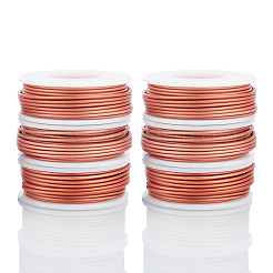 丸アルミ線  鉄製サイドカッティングプライヤー付き  ダークサーモン  15ゲージ  1.5mm  10 m /ロール  6のロール&nbsp;AW-BC0003-32B-1.5mm