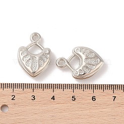 CCBプラスチックペンダント  ハート  プラチナ  24x17x6mm  穴：2.3mm&nbsp;CCB-N006-17P