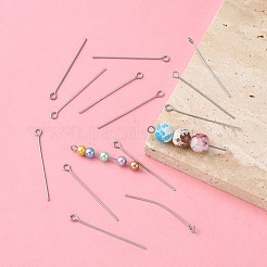 変色しにくい304ステンレススチール製アイピン  ステンレス鋼色  35mm  穴：2mm  ピン：0.7mm&nbsp;STAS-R045-35mm
