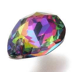ガラスラインストーンチャーム  バックメッキ  多面カット  ティアドロップ  火山  11.5x8x5mm  穴：1.5mm&nbsp;RGLA-A024-C03-001VO