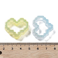 UVメッキアクリルビーズ  虹色の  ハート  ミックスカラー  25x29x7mm  穴：2.5mm&nbsp;MACR-K357-03