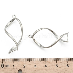 真鍮製ピンチべイル  ペンダント作り用アイスピックピンチベイル  プラチナ  36x16x2mm  穴：1.5mm  ピン：0.5mm&nbsp;KK-L184-16P