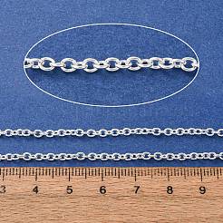 304ステンレススチールアズキチェーン  ハンダ付け  スプールで  銀  3x2.5x0.5mm&nbsp;SA-CBA4160-06B-S