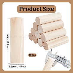木の丸棒  DIYクラフト用品  アンティークホワイト  99x29mm&nbsp;WOOD-WH0029-154C