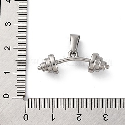 変色防止304ステンレススチールペンダント  ダンベルチャーム  ステンレス鋼色  28x10mm  穴：6x3mm&nbsp;STAS-H216-70A-P