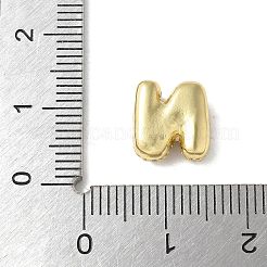 真鍮製マイクロパヴェキュービックジルコニアビーズ  文字L  ラックめっき  長持ちメッキ  18KGP本金メッキ  文字N  10.5x9.5x4.5mm  穴：2.5x2mm&nbsp;LS-KK-P290-61G-N