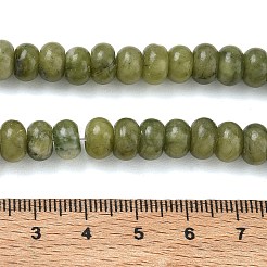 天然中国翡翠 南部翡翠ビーズ連  滑らかなロンデル  オリーブドラブ  8~9x5~5.5mm  穴：1.4mm  約69~74個/連  14.57~15.16''（37~38.5センチメートル）&nbsp;GG-CBA9281-A05-5x8mm