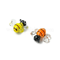 6個6色手作りランプワークビーズ  ミツバチ  ミックスカラー  15.5~16.5x18.5~19x8mm  穴：1.4mm  1pc /カラー&nbsp;LAMP-FS0001-55