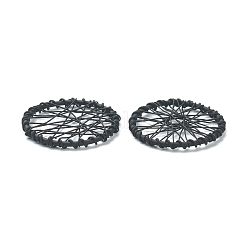 スプレープリント合金ペンダント  自転車のホイールチャーム  ブラック  30x2.5mm&nbsp;PALLOY-M195-01D
