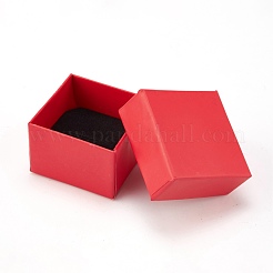 厚紙ジュエリーイヤリングボックス  黒いスポンジを使って  ジュエリーギフト包装用  レッド  5x5x3.4cm&nbsp;CBOX-L007-005D