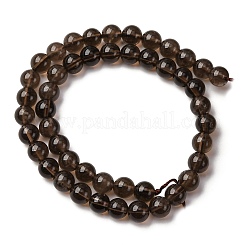 天然のスモーキークォーツラウンドビーズ連売り  8mm  穴：1mm  約47~48個/連  15インチ&nbsp;G-E329-8mm-38B