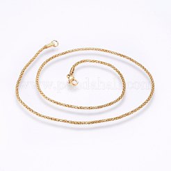 304ステンレススチールポップコーンチェーンネックレス  カニカン付き  ゴールドカラー  17.7インチ（45cm）  2mm&nbsp;MAK-L015-23A