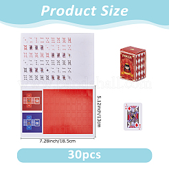 ミニペーパーポーカー30個  ミニチュアトランプ  子供のおもちゃ  ミックスカラー  185x130x0.3mm&nbsp;AJEW-FH0006-32