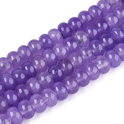 染め加工天然石ホワイトジェイドビーズ連売り  ロンデル  紫色のメディア  6~6.5x4~4.5mm  穴：1mm  約86~90個/連  14.57~15.16''（37~38.5センチメートル）&nbsp;X-G-T139-59A-08