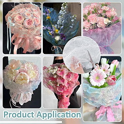 DIY クラフト用のオーガンジー生地  服飾材料  ホワイト  1000x1400x0.1mm&nbsp;DIY-WH0504-309B