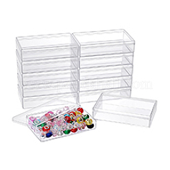 蓋付きのプラスチック製のビーズの容器  長方形  透明  11x6.95x2.5cm  内径：10.55x6.5のCM&nbsp;CON-WH0086-202