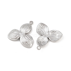 304ステンレスペンダント  花  カドミウムフリー＆ニッケルフリー＆鉛フリー  ステンレス鋼色  20x19x3mm  穴：1.9mm&nbsp;STAS-P424-08P