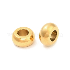 304ステンレススチールスペーサービーズ  ロンデル  14KGP本金メッキ  10x5mm  穴：4.5mm&nbsp;STAS-D384-01C-G