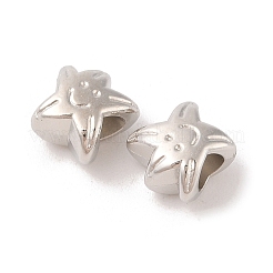 CCBプラスチックビーズ  笑顔で主演  プラチナ  10x11x7mm  穴：4.5mm&nbsp;CCB-N006-34P