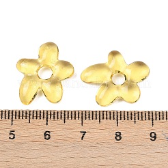 手作りランプワークビーズ  花  きいろ  18x17x4mm  穴：3.7mm&nbsp;LAMP-S069-03D