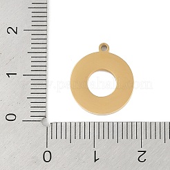 イオンプレーティング（IP）304ステンレスペンダント  フラットラウンドのチャーム  ゴールドカラー  16x14x1.5mm  穴：1.2mm&nbsp;STAS-C108-19G