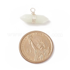 蓄光ガラスチャーム  シルバートーンの銅線を巻いた  弾丸  銀  11x23x7mm  穴：1.6mm&nbsp;PALLOY-JF01802-01