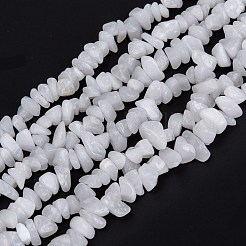 天然石ホワイトジェイドビーズ連売り  チップ  3~16x3~8mm  穴：0.7mm  80~81cm&nbsp;G-G011-02