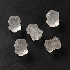 天然石クオーツクリスタルビーズ  ロッククリスタルフラワービーズ  13x11.5mm  穴：1.4mm&nbsp;G-B100-05