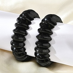 双円錐形の天然黒曜石ビーズ ストレッチブレスレット 女性用 男性用  内径：2-1/4~ 2-1/2インチ（5.75~6.45cm）&nbsp;BJEW-C097-05E