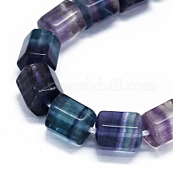 天然石蛍石ビーズ連売り  六角形のプリズム  10x9x8mm  穴：0.8mm  約38個/連  15.16インチ（38.5cm）&nbsp;G-O170-175