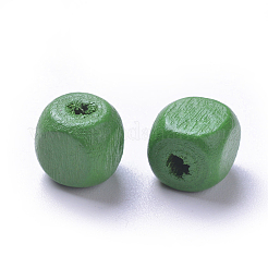 染色天然木ビーズ  キューブ  ミックスカラー  8x8x8mm  穴：3mm  約2380個/500g&nbsp;WOOD-R249-064