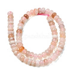 天然石桜色アゲート瑪瑙ビーズ連売り  ロンデル  8.5x5.5mm  穴：1mm  約73個/連  15.35''（39センチメートル）&nbsp;G-A280-A19-02