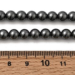 非磁性合成ヘマタイトビーズ連売り  ラウンド  グレードAAA  ブラック  6mm  穴：0.8mm  約67個/連  16インチ&nbsp;G-E133-4C